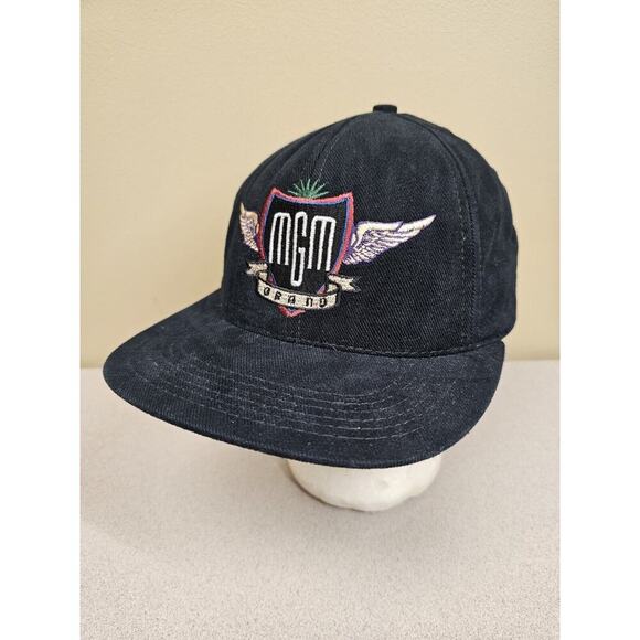 Vintage 1997 MGM Grand Hotel Casino Las Vegas Snapback Hat Black VTG - Picture 1 of 9